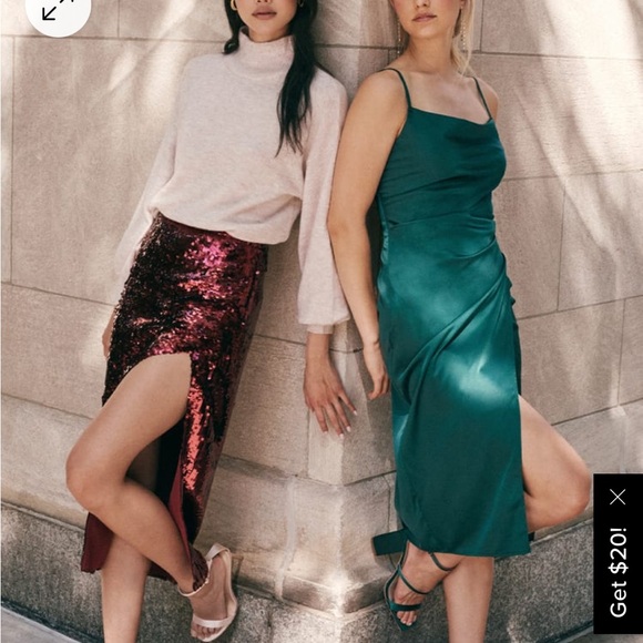 Burgundy sequin skirt size small - Picture 4 of 5